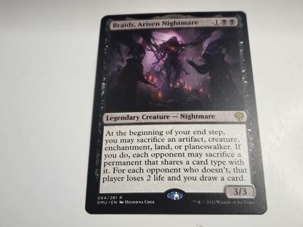 Magic the gathering mtg Braids Arisen Nightmare rare card Dominaria United