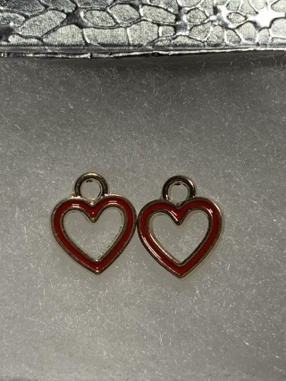 ♥COLORED HEART CHARMS-~#1~RED~FREE SHIPPING♥