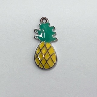  Pineapple Yellow & Green Enamel Charm 