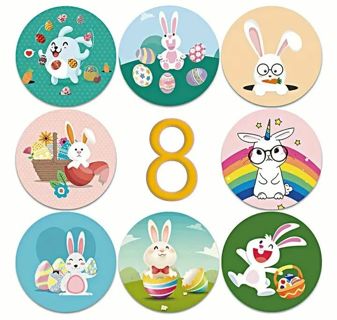 ↗️⭕(8) 1" HAPPY EASTER STICKERS!!⭕