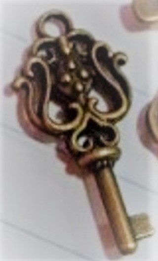 Ornate Skeleton Key Charm #N