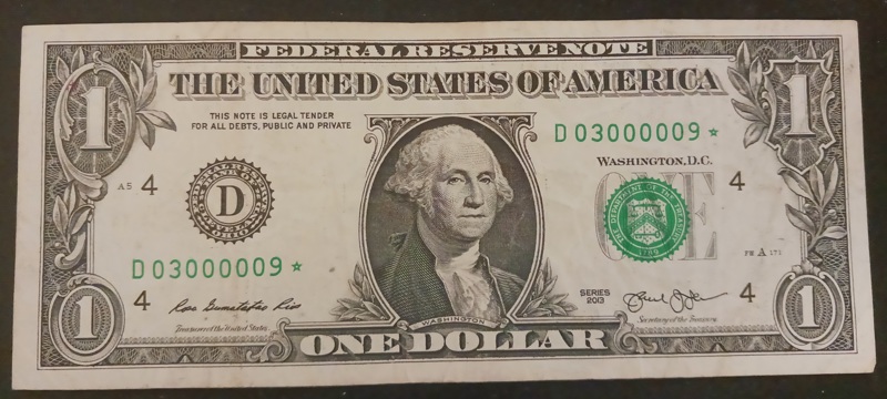 Free Fancy Serial Number Star Note 03000009 2013 Coins Listia Free Fancy Serial Number Star Note 03000009 2013 Coins Listia
