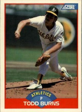 Todd Burns 1989 Score Oakland Athletics