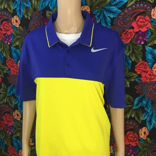 MEN'S Nike Shirt Purple Yellow Dri Fit Nike LARGE free shipping