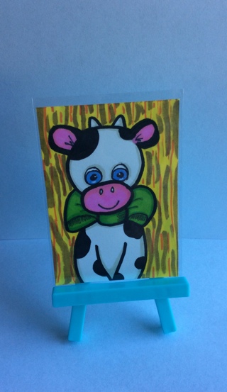 Lawrence the Cow original drawing aceo