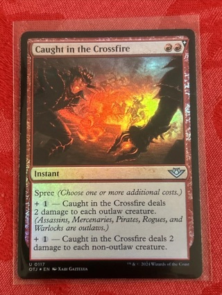 FOIL MTG - Caught in the Crossfire - Outlaws of Thunder Junction NM Magic FOIL