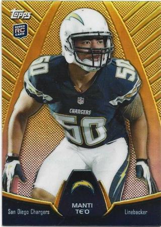 2013 TOPPS MANTI TEO GOLD REFRACTOR ROOKIE INSERT CARD