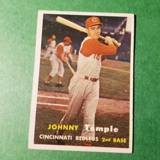 1957 TOPPS BASEBALL CARD - NO. 9 - JOHNNY TEMPLE - REDLEGS