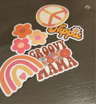 Hippy style stickers