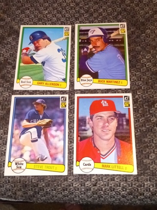 1982 Donruss Baseball 4 Card Lot