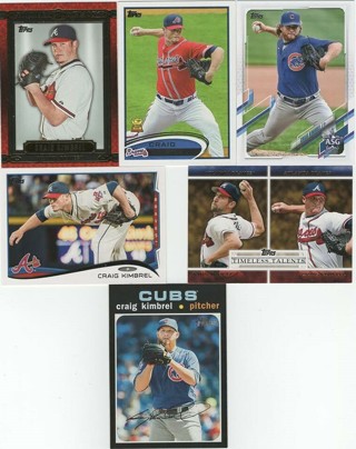 Awesome Set of 6 Craig Kimbrel Baltimore Orioles w/2 Inserts!