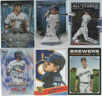 Fantastic Set of 6 Christian Yelich Milwaukee Brewers w/4 Inserts!