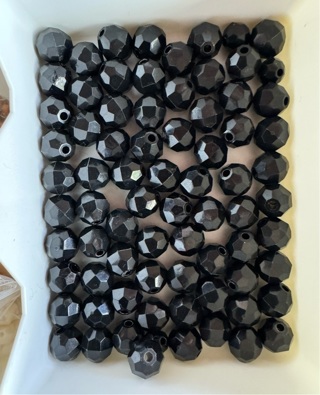 75 black beads for jewelry making 