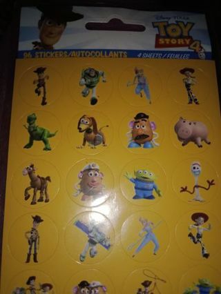 Toy story stickers one sheet