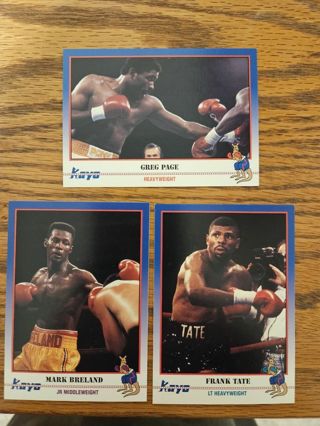 1991 KAYO Boxing trading cards. #138,#140,#141.
