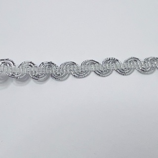 Silver Metallic Scroll Braid Trim