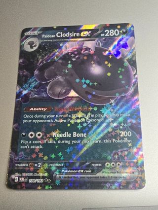 Pokemon Paldean Clodsire EX holo rare card 130/193