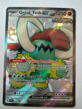 Great tusk ex 072 rare holo promo NM Pokemon