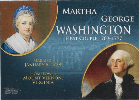 2008 Topps Update First Couples #FC1 George Washington/Martha Washington