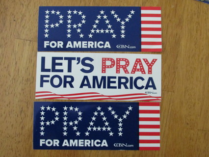 3 Pray for America Bumper Stickers