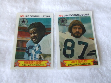 1980 Dallas Cowboys 3-D Stop N Go Team Football Card Lot of 2