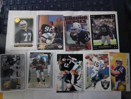 9 card Raiders nfl lot rcs insert