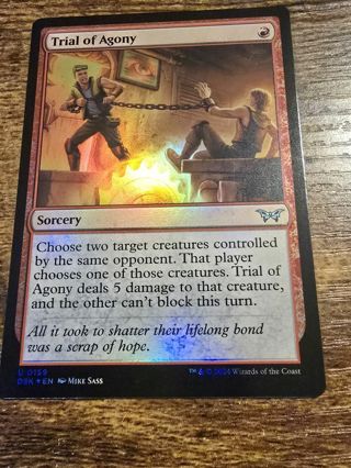 Magic the gathering mtg Trial of Agony foil card Duskmourn