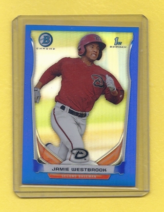 2014 Bowman Chrome Jamie Westbrook Blue Refractor #'d 58/250 Baseball Card