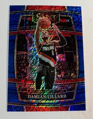 2021-22 Select Damian Lillard Blue Shimmer Concourse #3 Blazers