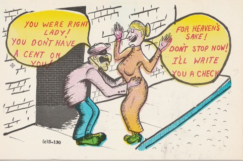 Vintage Unused Postcard: (k1) Comic: Don't Stop Now, I'll Write You a Check