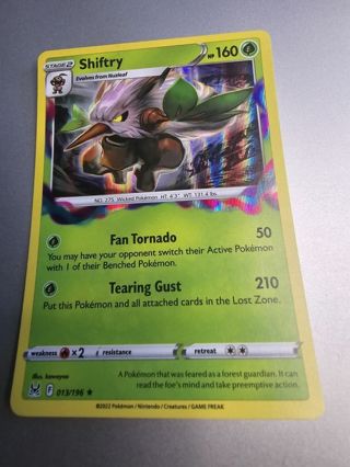 Pokemon Shiftry holo rare card 013/196