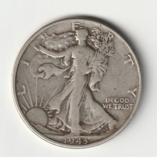 1943 Walking Liberty Half Dollar 90% Silver U.S. Fifty Cent Coin