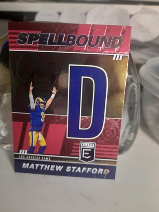 2022 Matthew Stafford Pink Spellbound Letter D FOIL /Rams