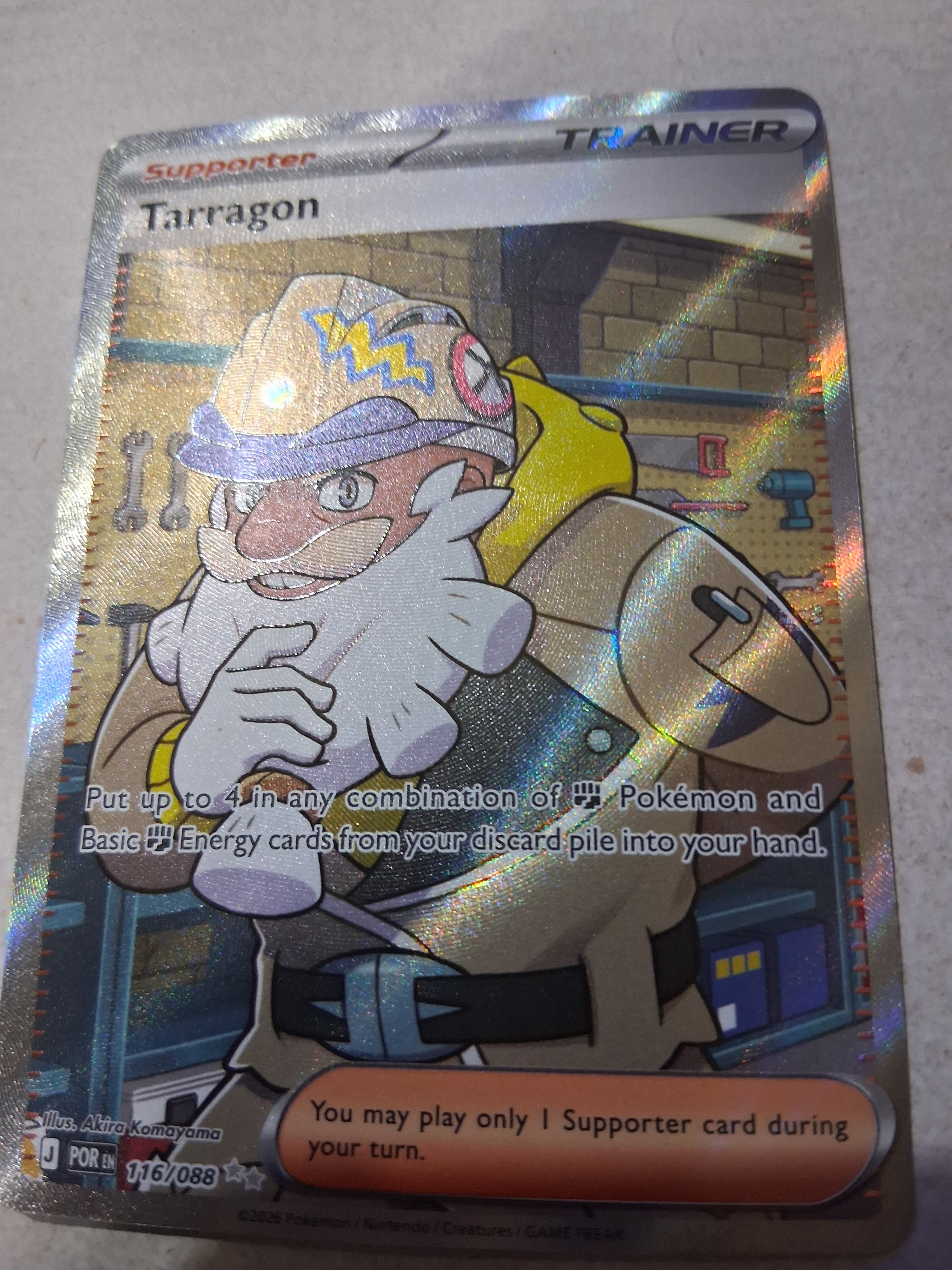 Free: POKEMON PERFECT ORDER # 116/088 TARRAGON CARD FULL ART ULTRA RARE TCG