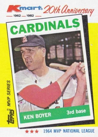 Ken Boyer 1982 Topps Kmart 20th Anniversary St. Louis Cardinals