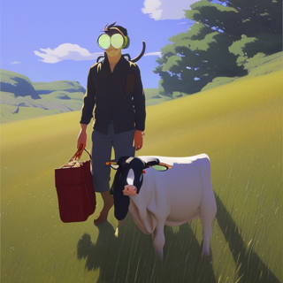 Listia Digital Collectible: Frank And His Pet Cow Marty