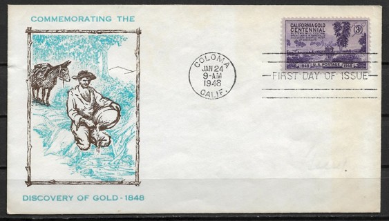 1948 Sc954 California Gold rush FDC