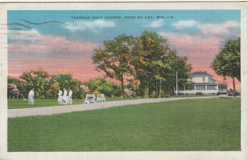 Vintage Used Postcard: 1941 Takodah Golf Course, Fond Du Lac, WI