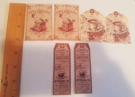 6 Vintage Victorian Coffee-Themed Scrapbooking pages