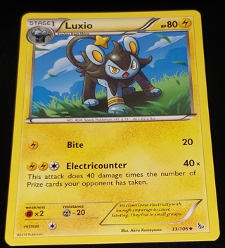 ⚡ Pokemon Card Luxio 33/106 Uncommon ⚡ 80 HP XY: Flashfire