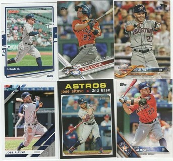 Awesome Set of 6 Jose Altuve Houston Astros w/Donruss Photo Variation Nickname!