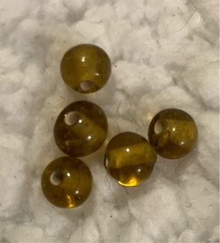 5 Brown Clear Glass Beads