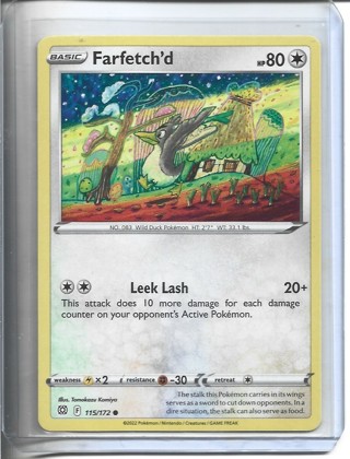 Pokemon Sword & Sheild Brilliant Stars Set Farfetch'd Card