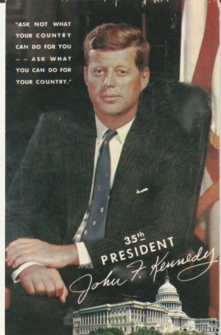 Vintage Unused Postcard: c: 35th President, John F Kennedy