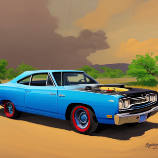 Listia Digital Collectible: Blue Plymouth Road Runner