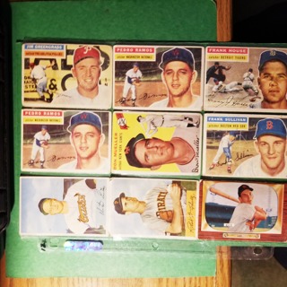  9 - LOT - MIXED FIFTIES TOPPS LOW GRADE -  BASEBALL CARDS