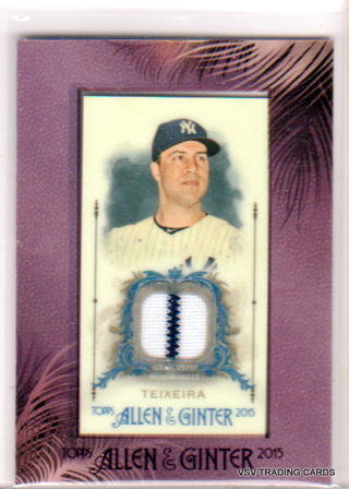 Mark Teixeira, 2015 Topps Allen & Ginter RELIC Mini Card #FMR-MTE, New York Yankees, (L1