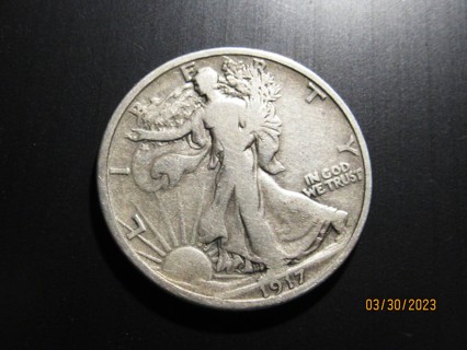 ★★ 1917 WALKING LIBERTY HALF DOLLAR VG ★★ **90% SILVER**