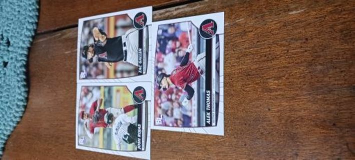 2023 Arizona Diamondbacks 3 Card Lot