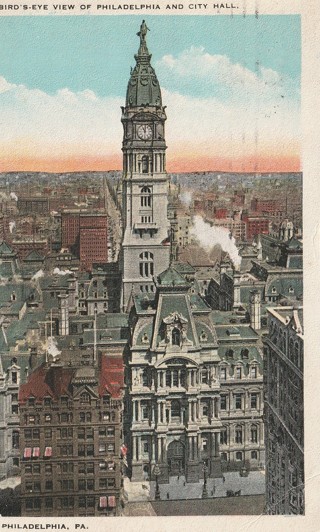 Vintage Used Postcard: g: 1926 Philadelphia & City Hall, PA